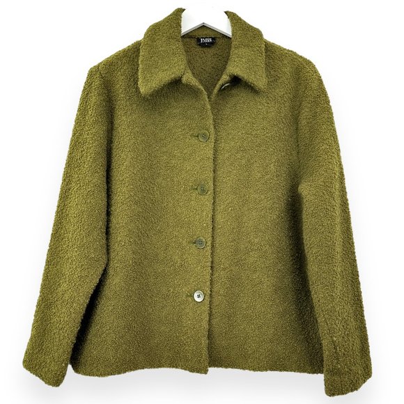 Eileen Fisher Jackets & Coats Eileen Fisher Moss Green Fuzzy Wool